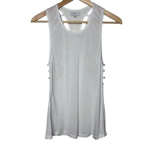 KORAL Tank Top Women's Small Web White Athleisure Yoga Running Quiet Luxury NWOT